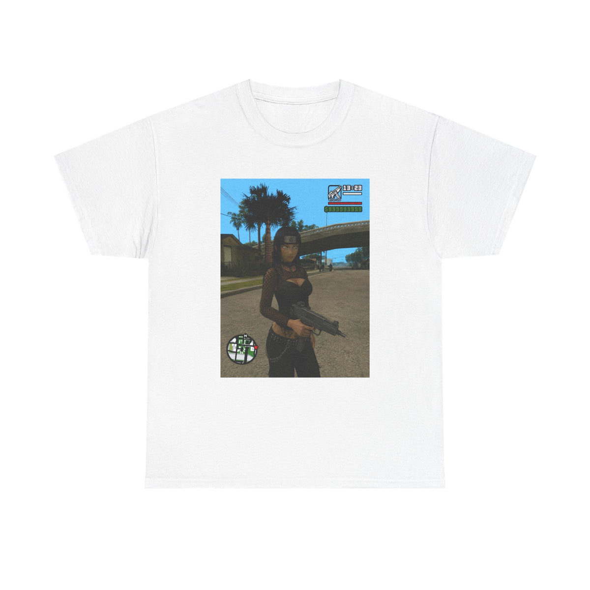 Anime Assassin Girl Holding Gun Tee