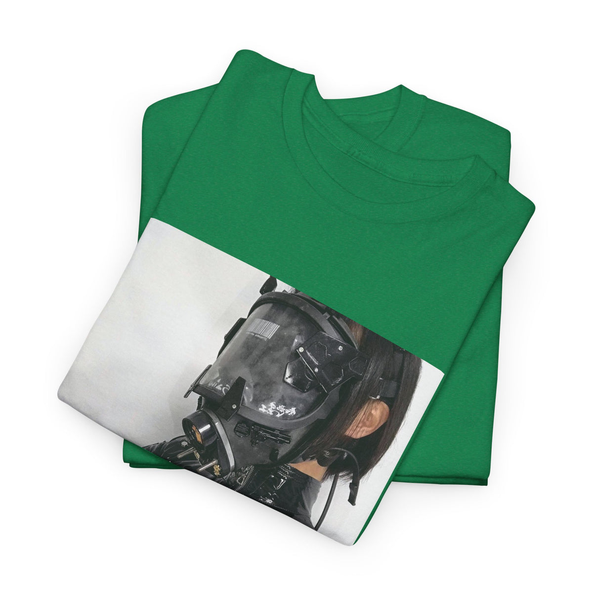 Figure Wearing Gas Mask Tee
