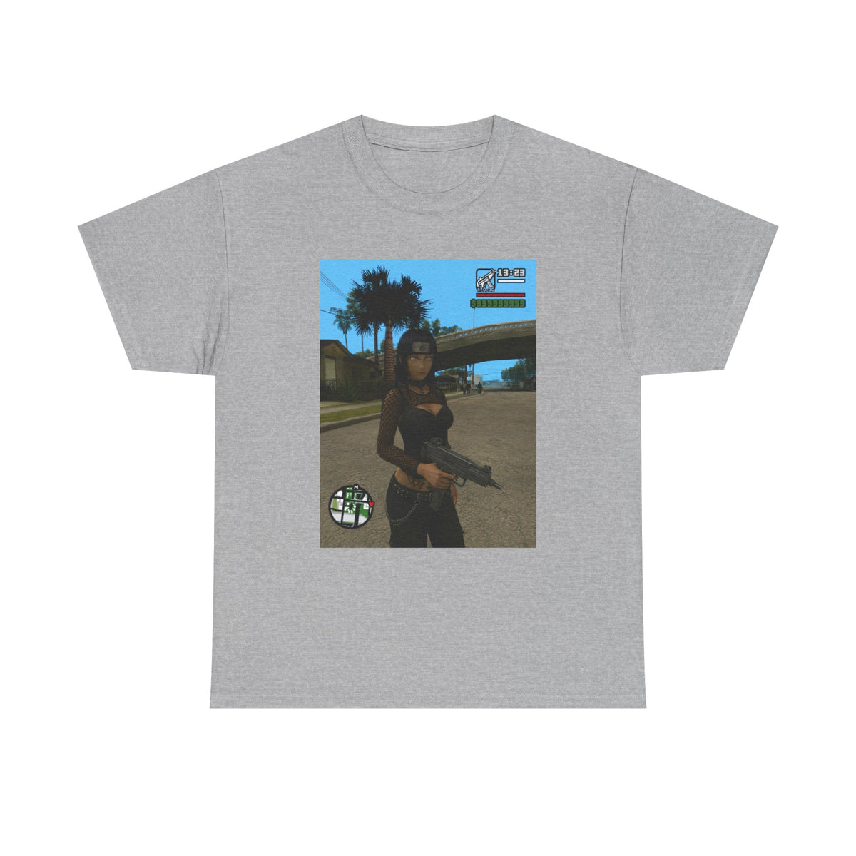 Anime Assassin Girl Holding Gun Tee