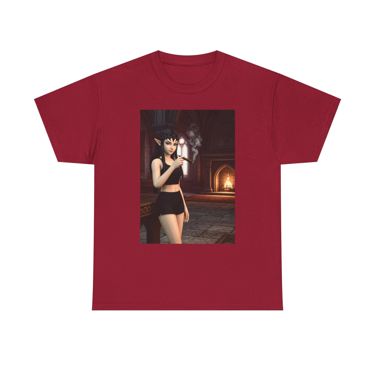 Dark Elf Girl Smoking Cigar Tee