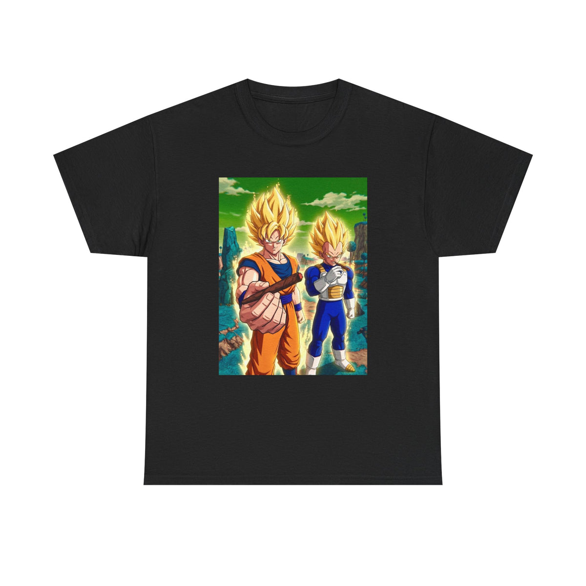 Goku and Vegeta Powering Up With Blunts