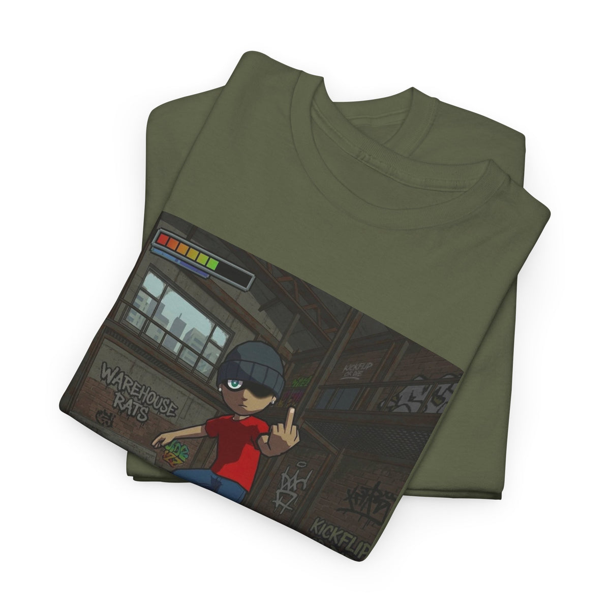Rebellious Skater Flips Off Warehouse Scene
