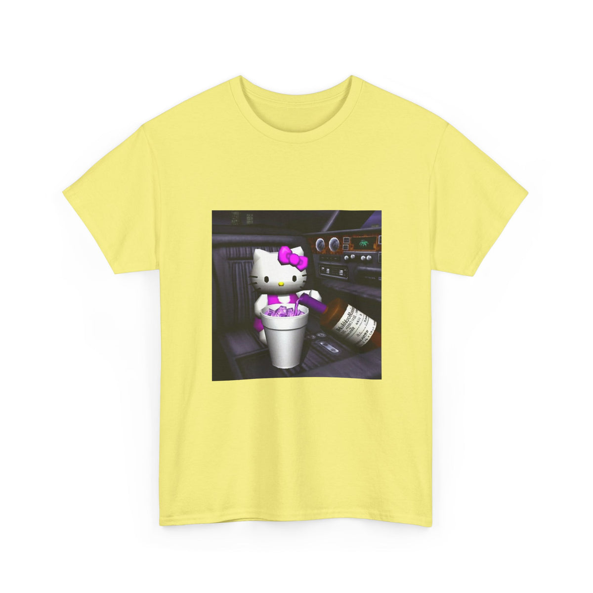 Kitty Pouring Purple Drank In Car Tee