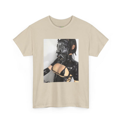 Figure Wearing Gas Mask Tee