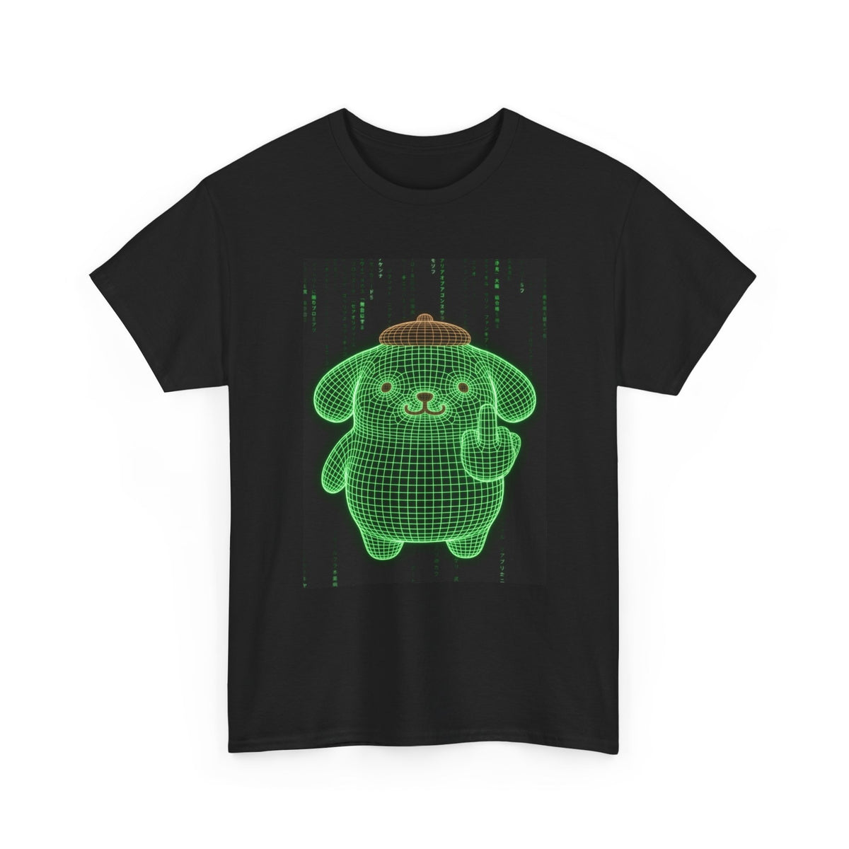 Wireframe Puppy Flipping The Bird
