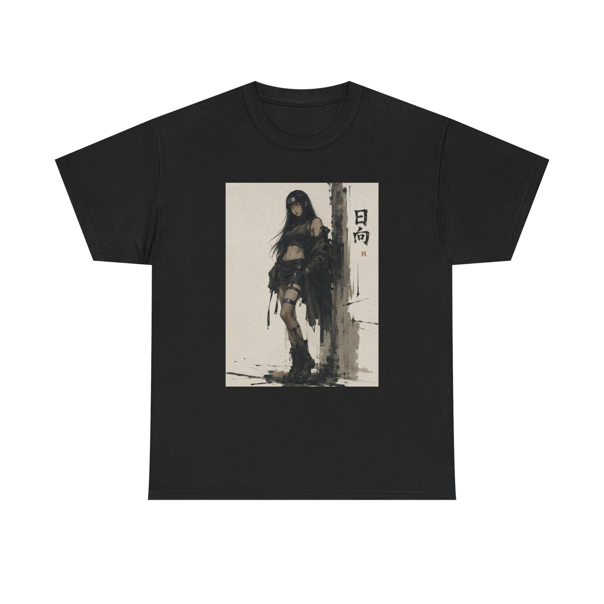 Anime Warrior Girl Leaning On Post Tee