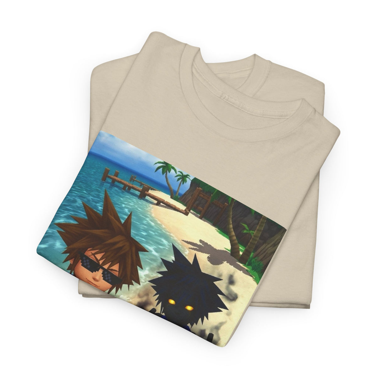 Sora And Dark Form Flipping Off At The Beach