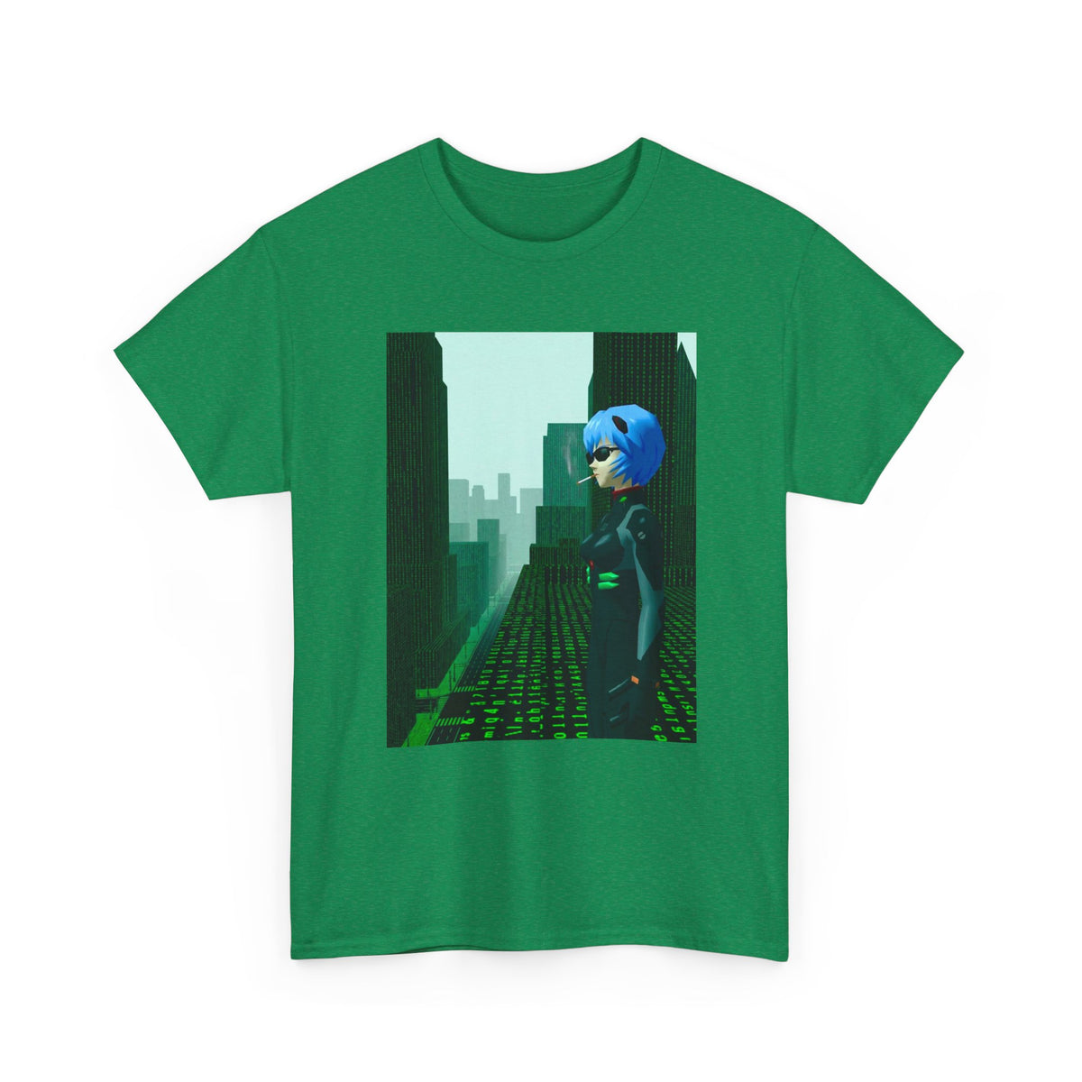 Neon Genesis Smoking Anime Girl Matrix Tee