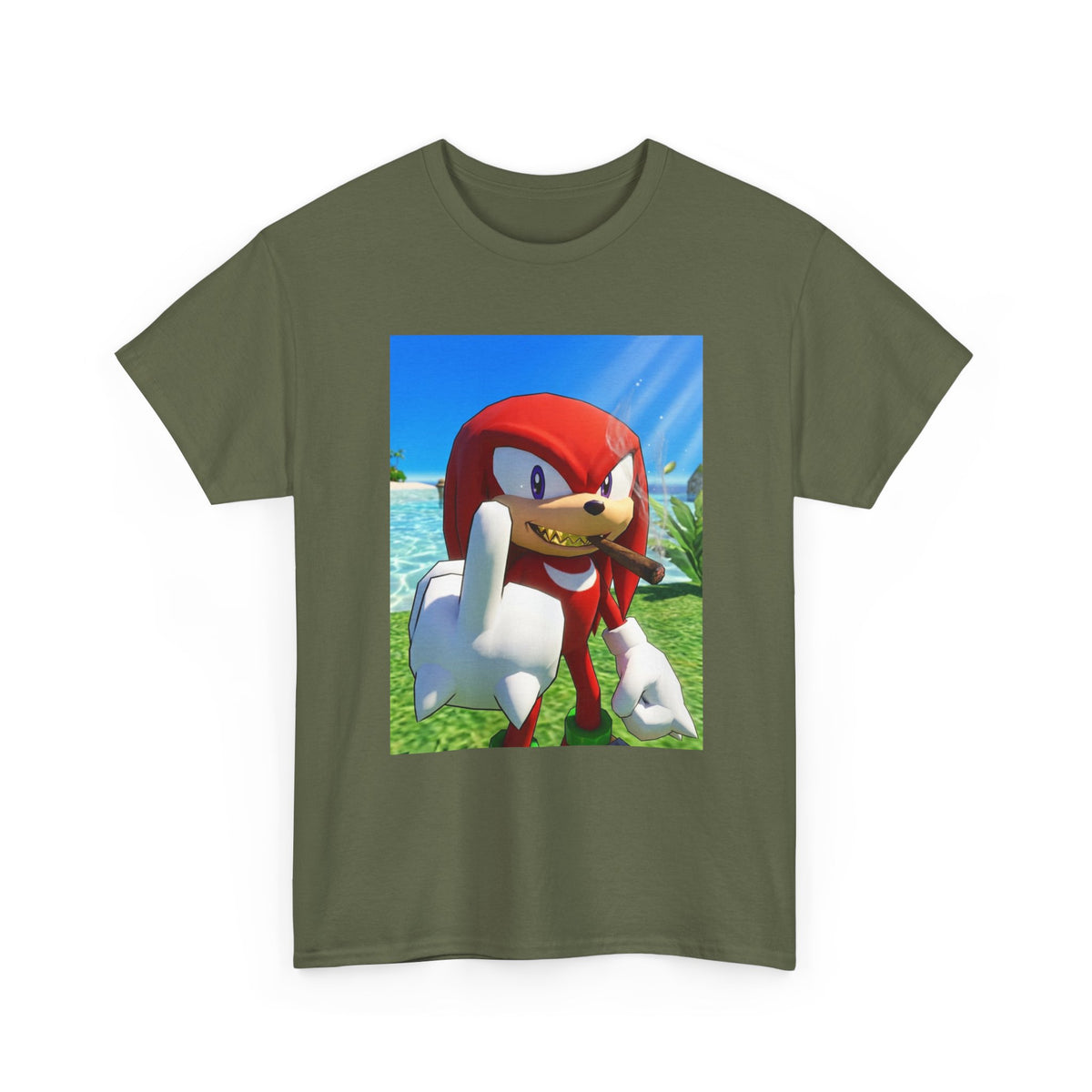 Knuckles Smoking Cigar On Tropical Beach