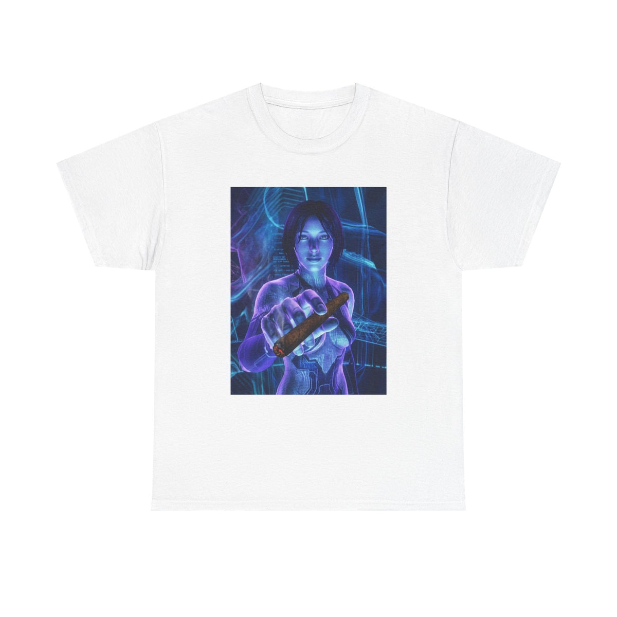 Cybernetic Woman Offers Lit Cigar Tee