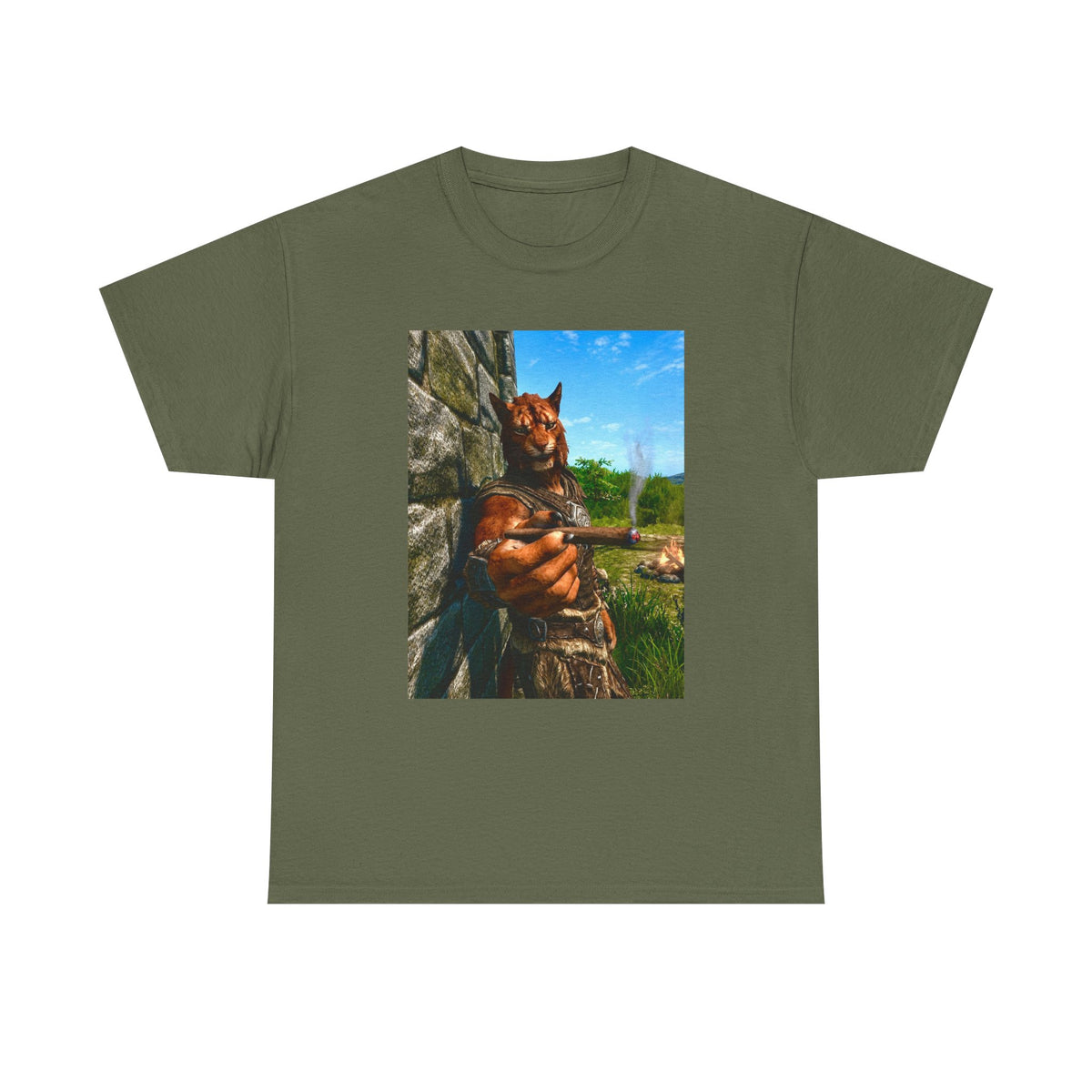 Khajiit Offering Smokin' Cigar Tee