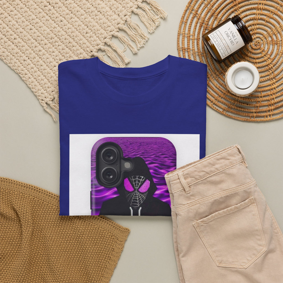 Pixelated Web-Slinger Holding Purple Drink Tee