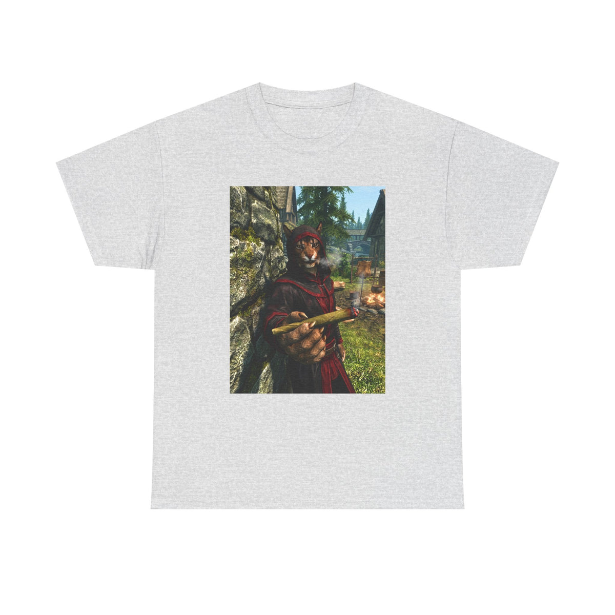 Khajiit Smoking Blunt In Skyrim Tee