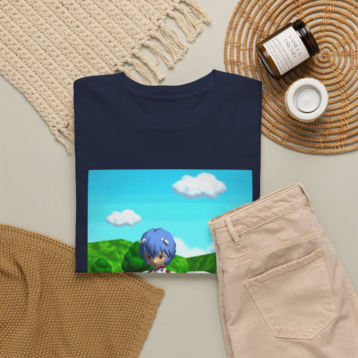 Rei Ayanami Gaming with Cinnamoroll Tee