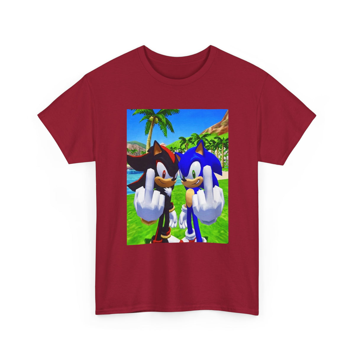Sonic And Shadow Flipping The Bird Tee