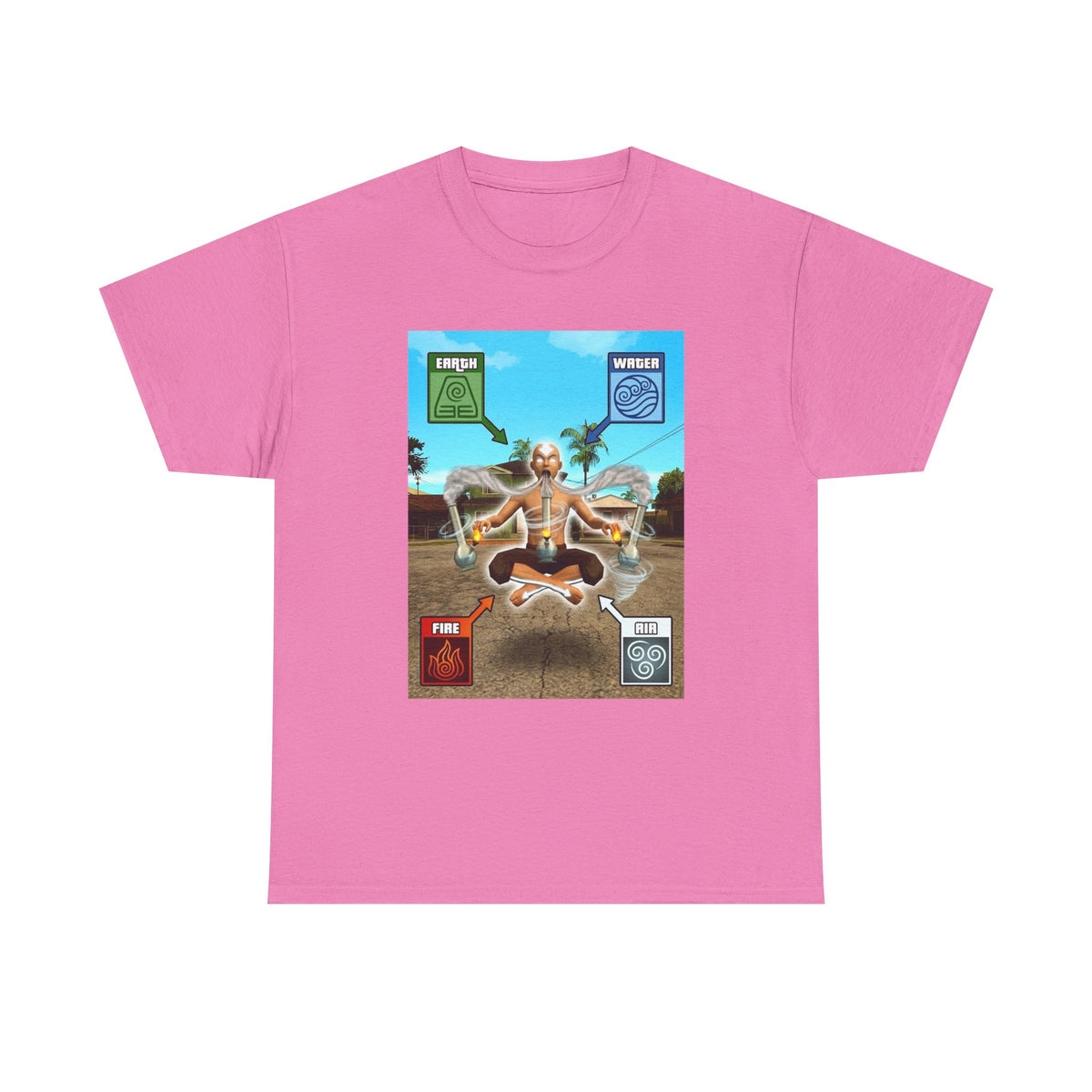 Meditating Avatar Bending All Elements Tee