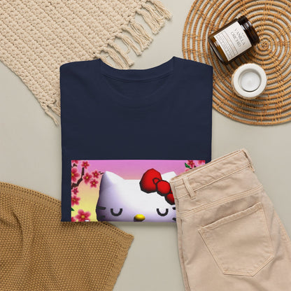 Kitty Meditating and Flipping Bird Tee