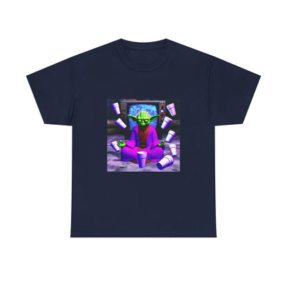 Meditating Master Yoda With Purple Cups Tee