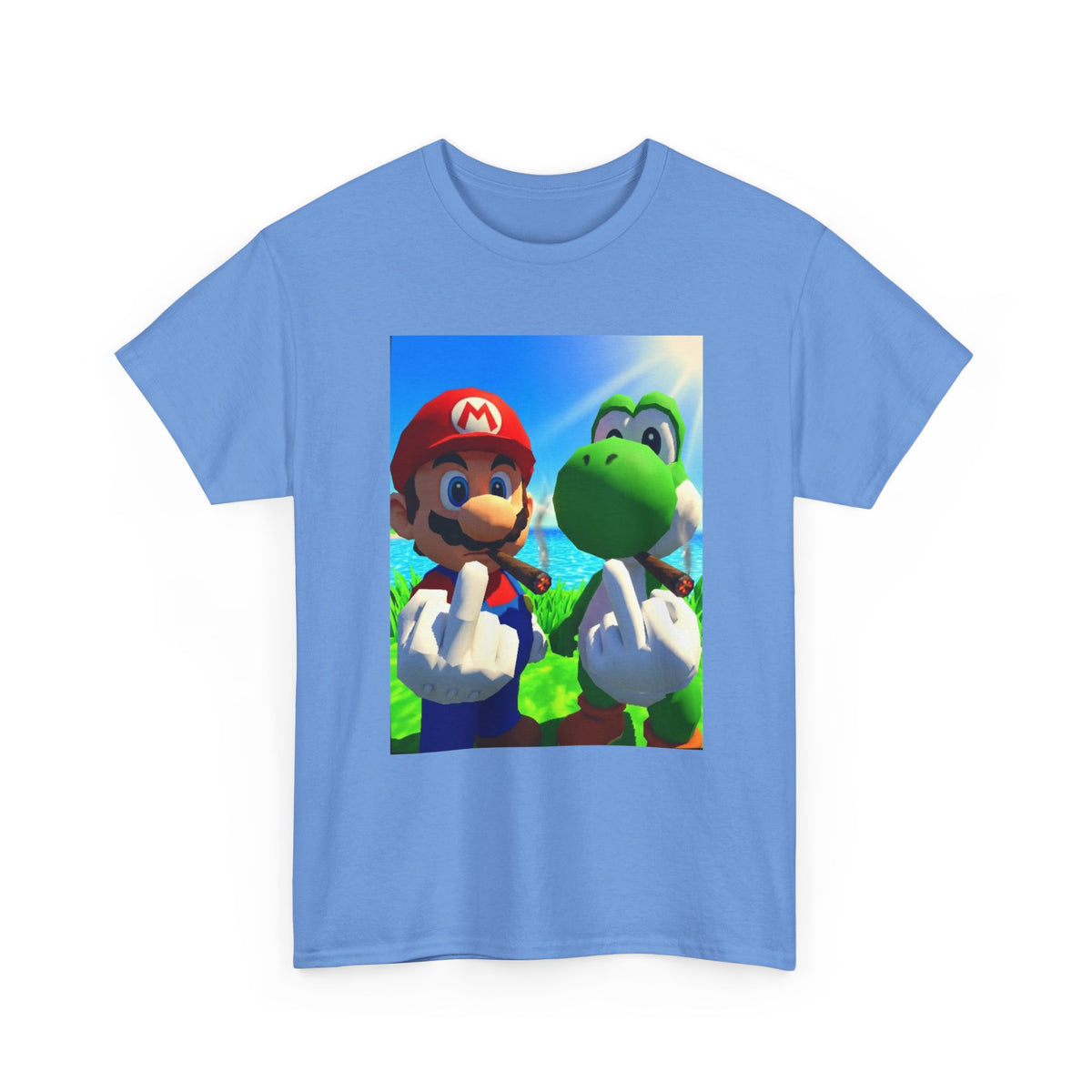 Mario And Yoshi Flipping The Bird