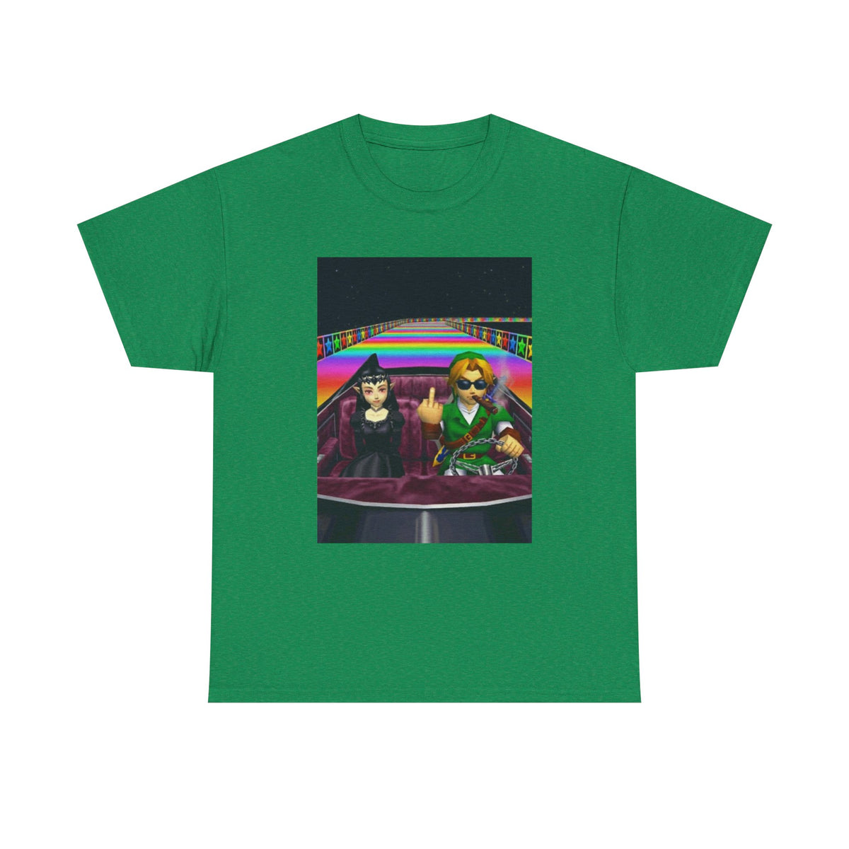 Link And Malon Driving Rainbow Road Tee