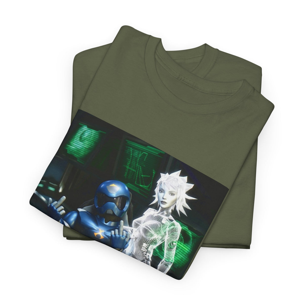 Cyborg & Hologram Flipping The Bird Tee