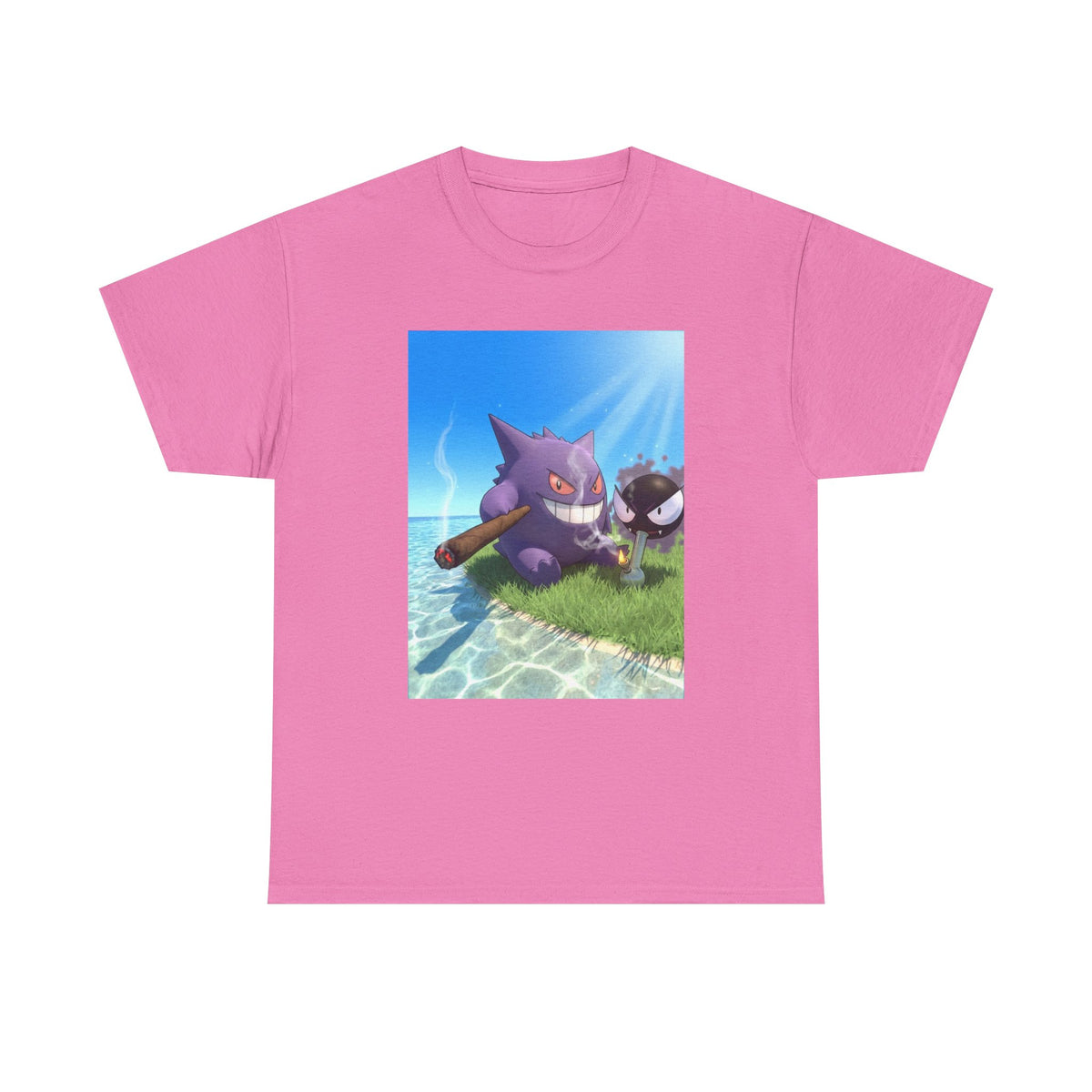 Gengar and Gastly Getting High Beachside