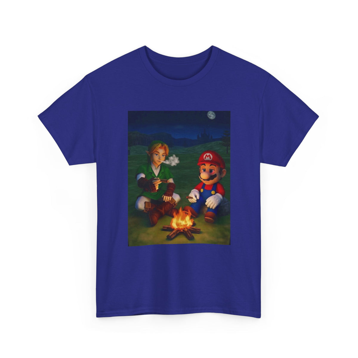 Link and Mario Campfire Smoke Session Tee
