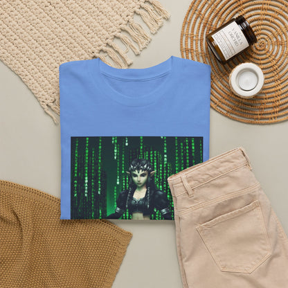 Cyberpunk Elf Queen In The Matrix City Tee