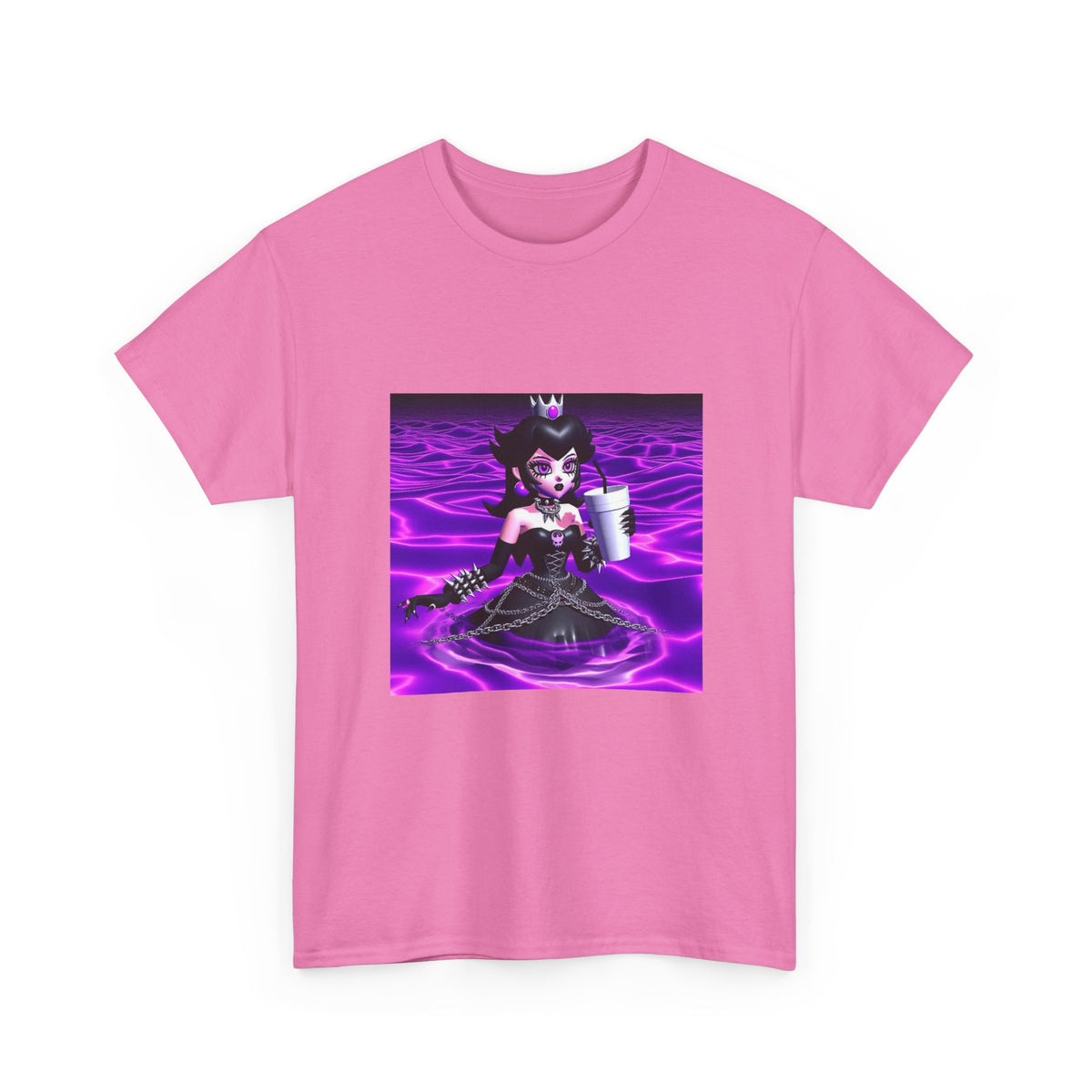 Goth Peach Wading In Purple Waves