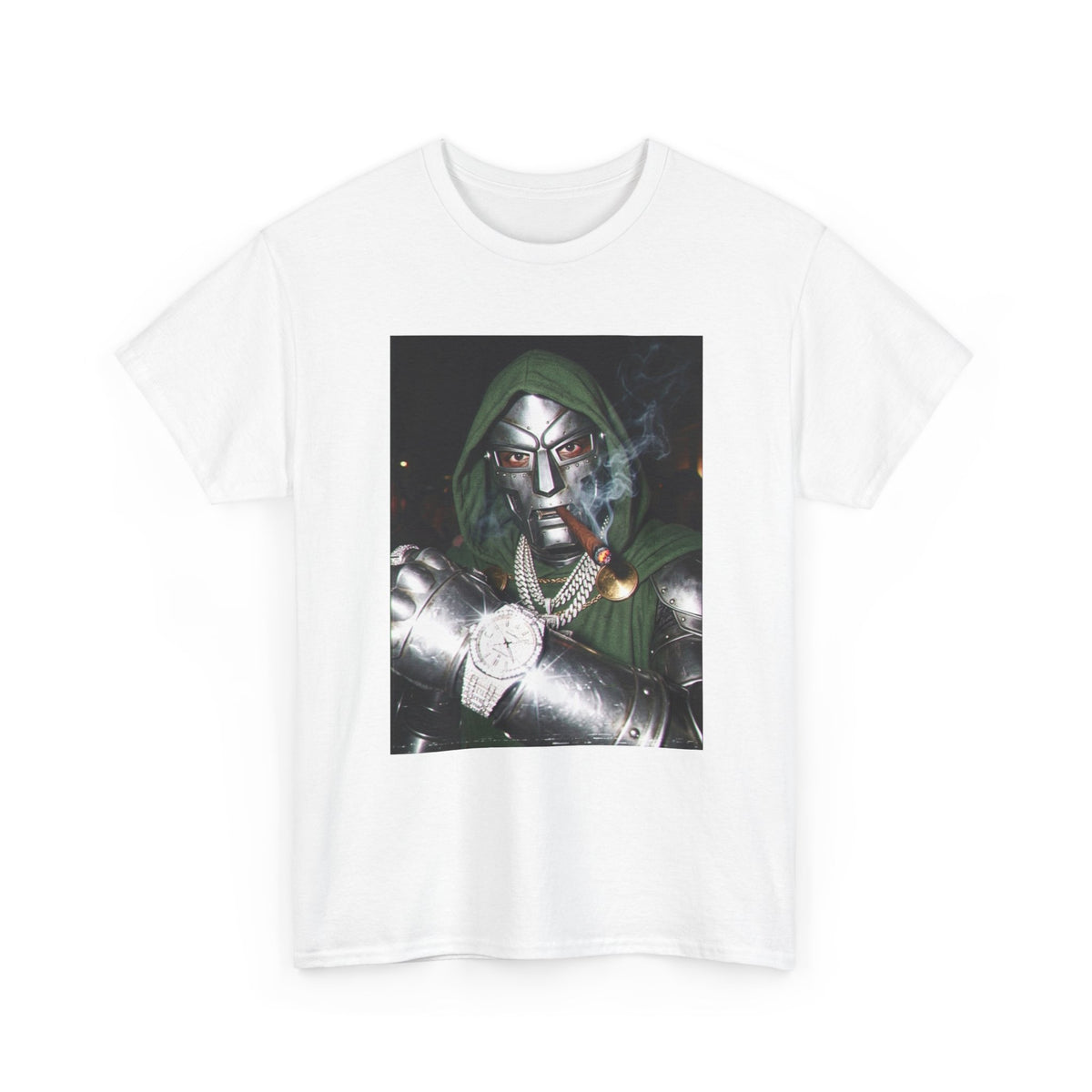 Masked Villain Smoking Cigar Checking Watch