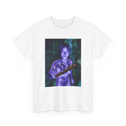AI Cyber Girl Offering Blunt Tee