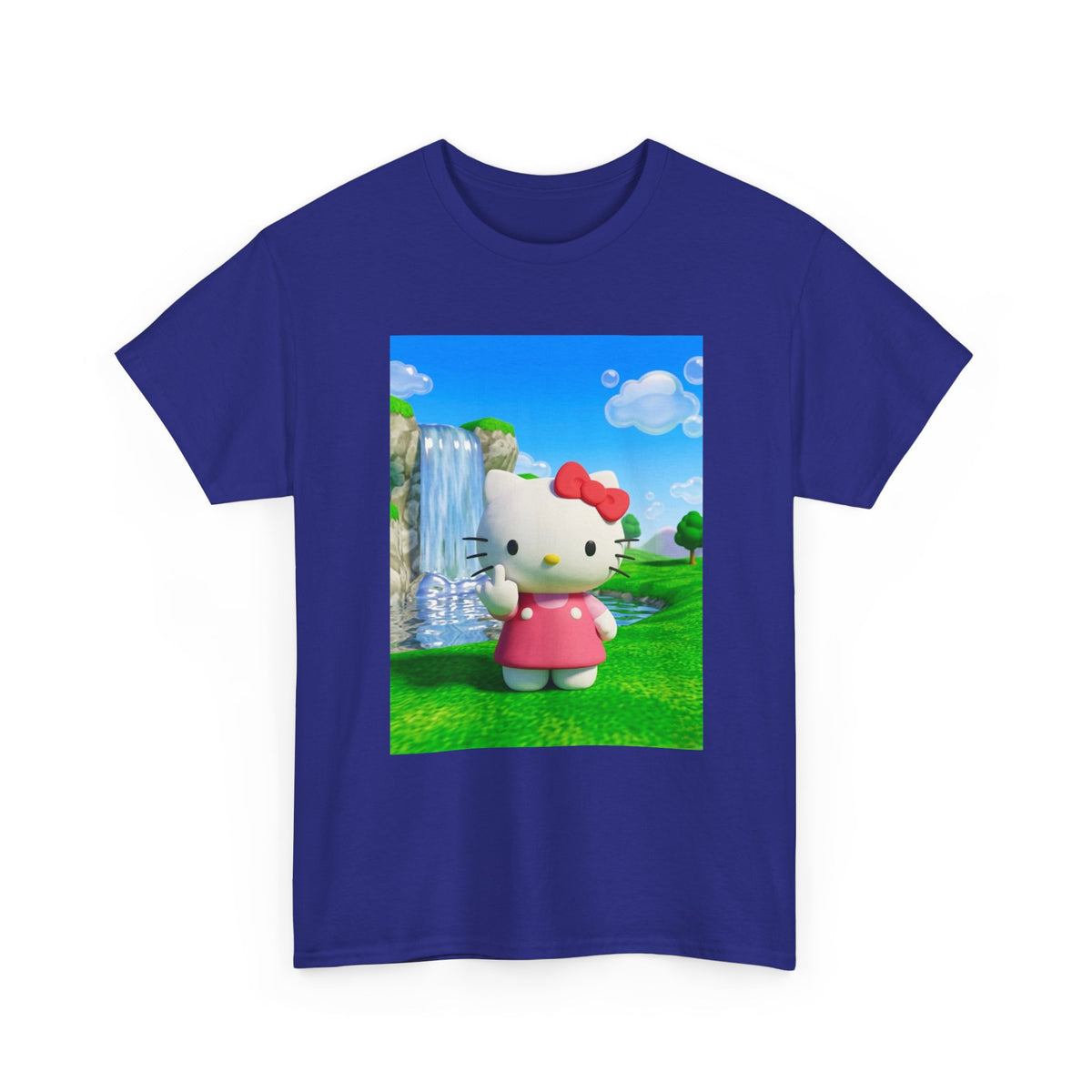 Kitty Flips The Bird Waterfall Tee