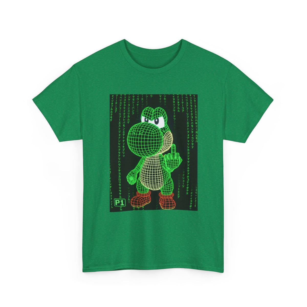 Wireframe Yoshi Flipping The Bird Tee
