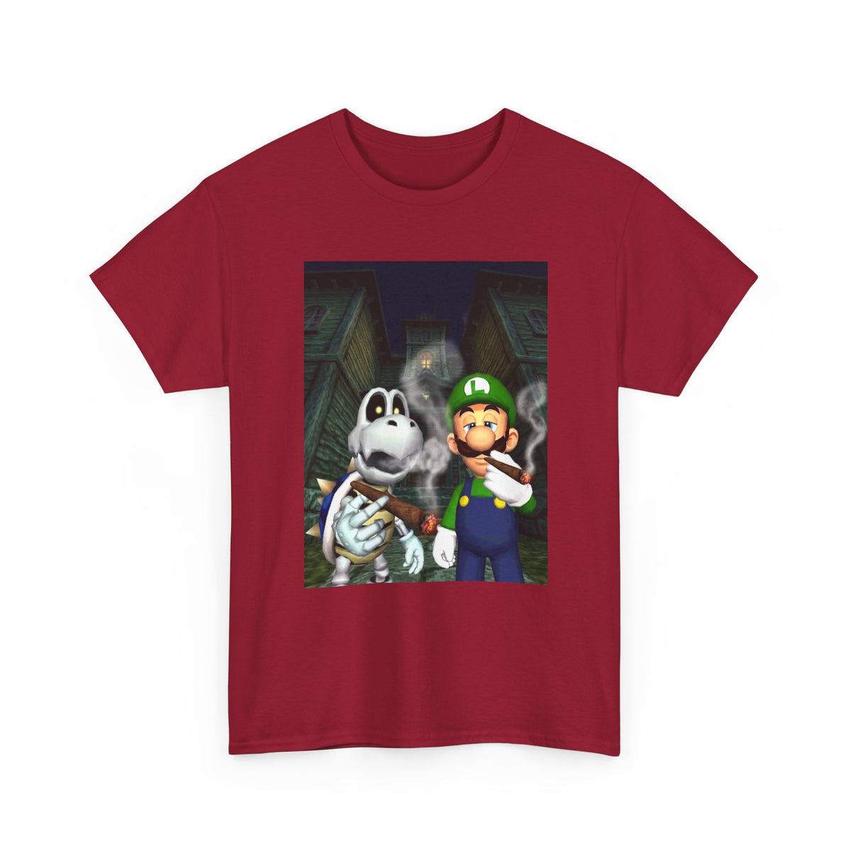 Luigi And Dry Bones Smoking In Spooky Mansion