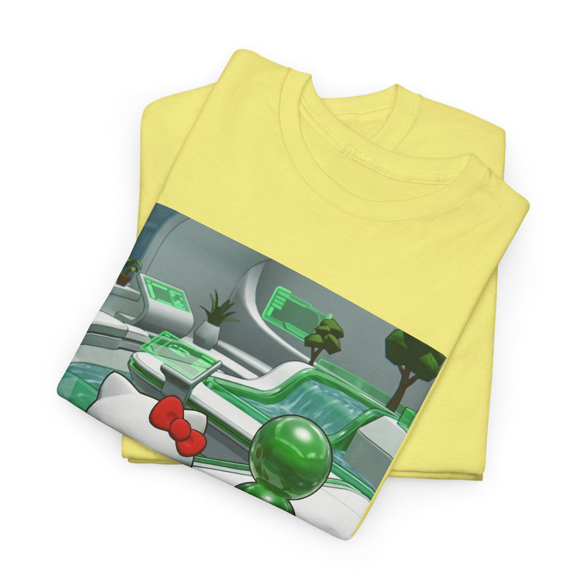 Cute Kitty And Green Dude Flipping Off