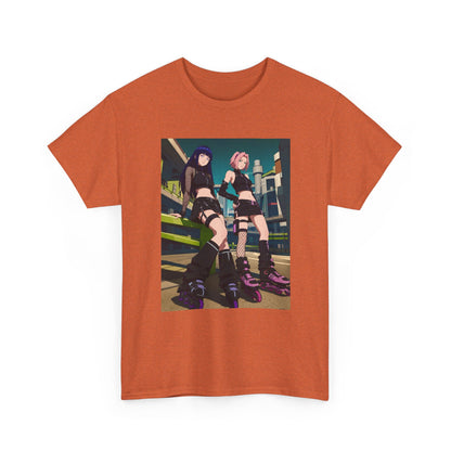 Anime Rollerblade Duo On City Street Tee