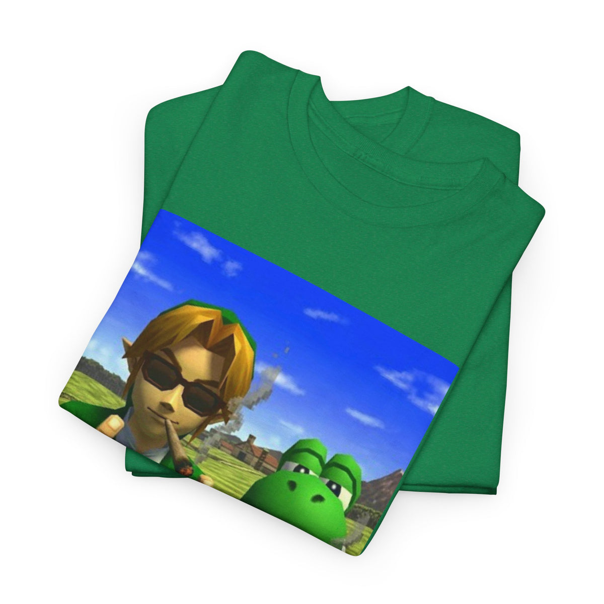 Link And Yoshi Flipping Off The World Tee