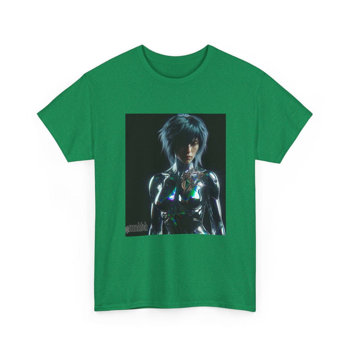Chrome Cybernetic Woman Contemplating