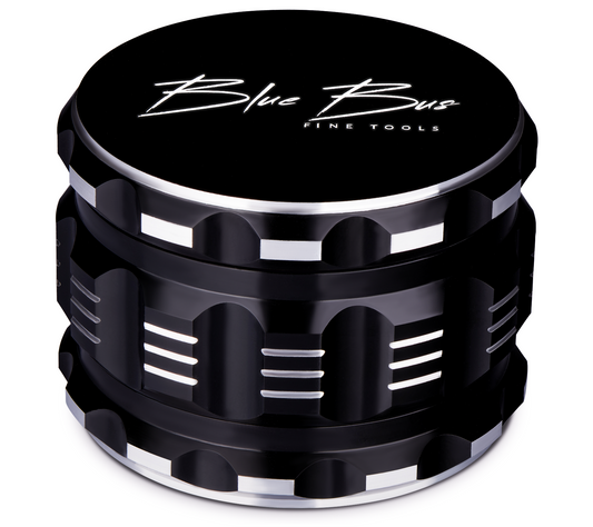 Blue Bus Fine Tools Premium 2.5" Aluminum Herb Grinder - Magnetic Lid & Sharp Teeth