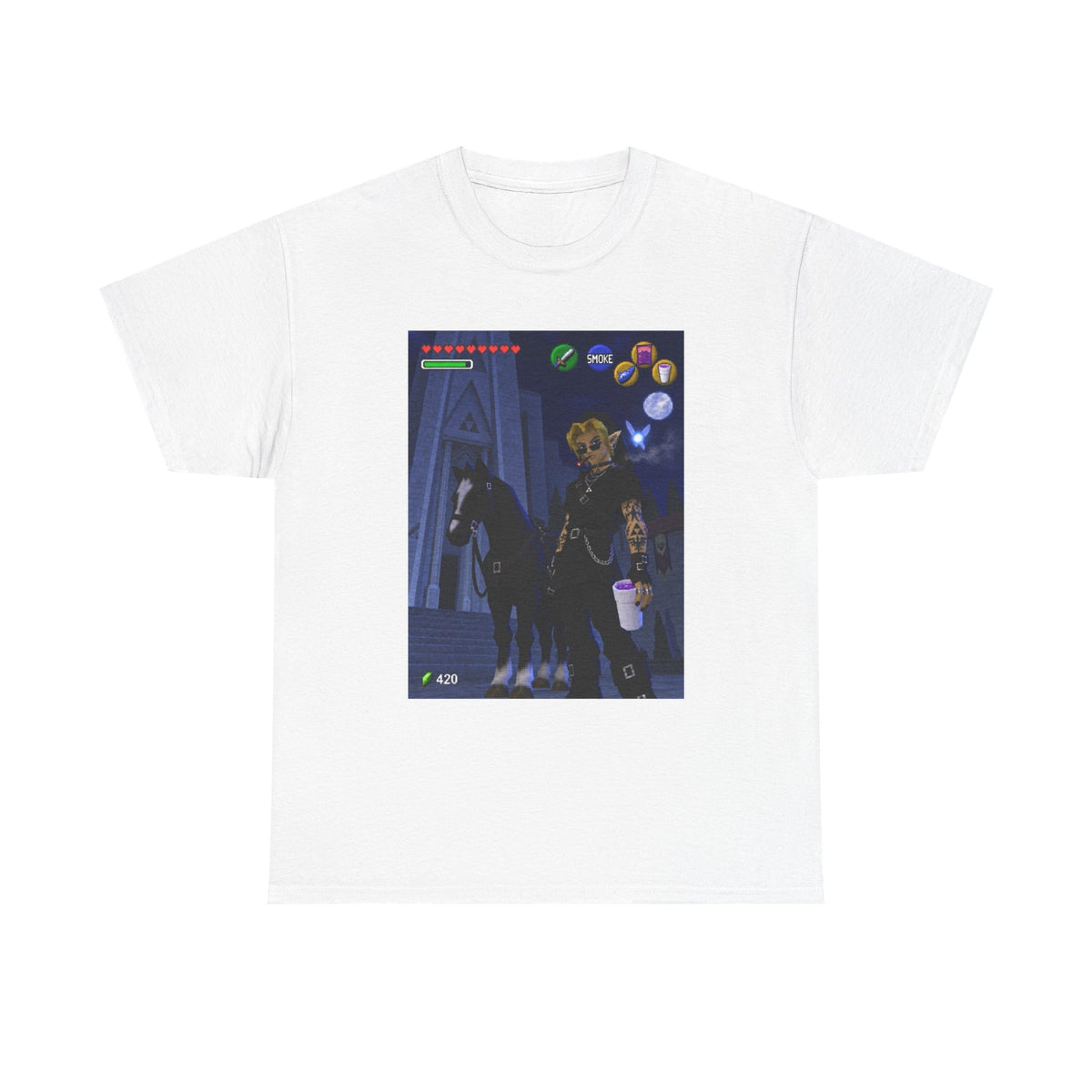 Goth Link Smoking With Epona Tee