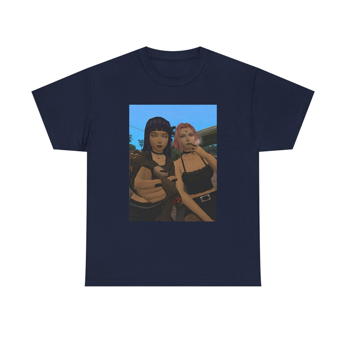 Goth Gamer Girls Sharing A Blunt Tee