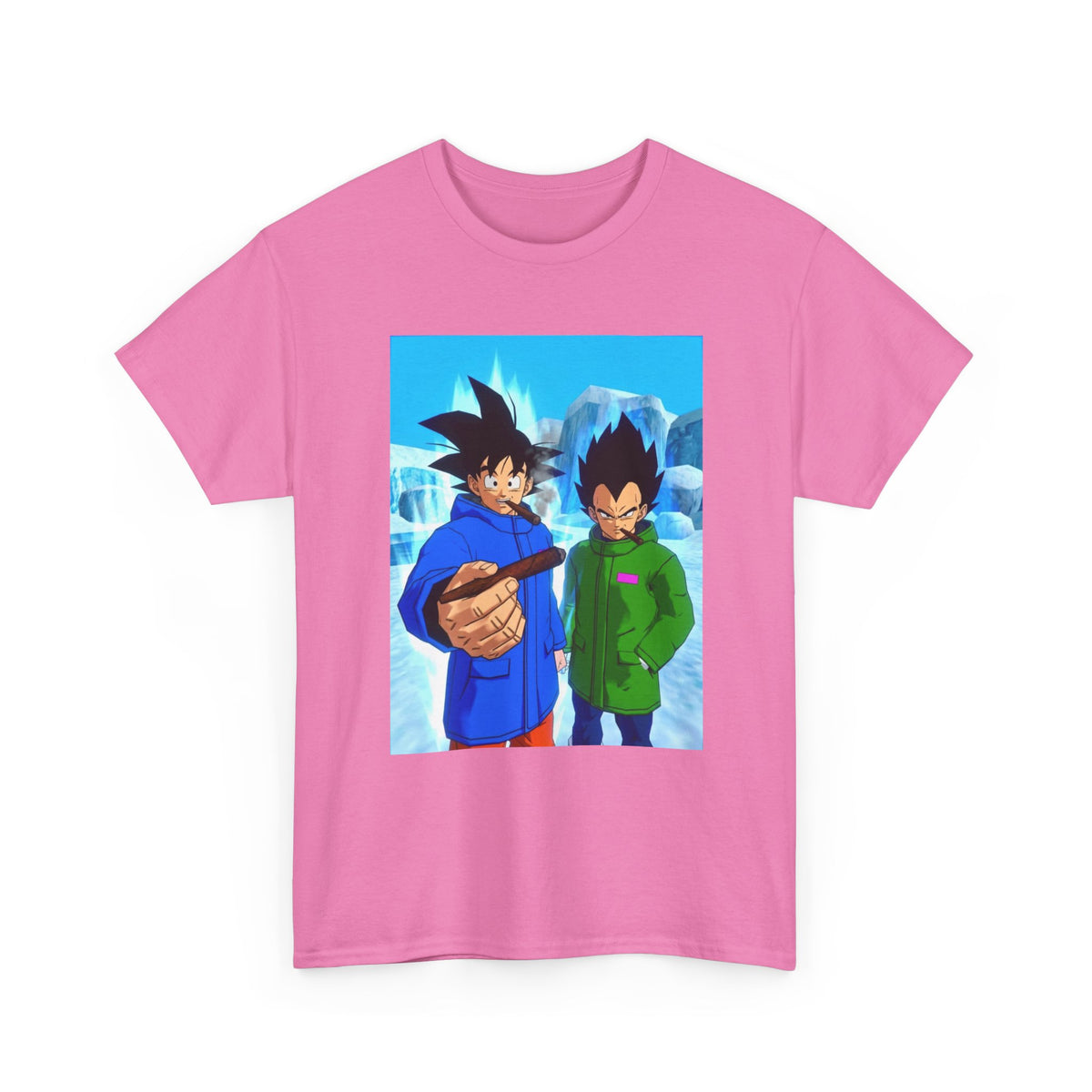 Goku and Vegeta Chilling in Icy Scene Tee