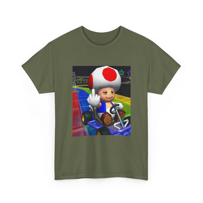 Stoned Toad Driving Kart Flipping Bird