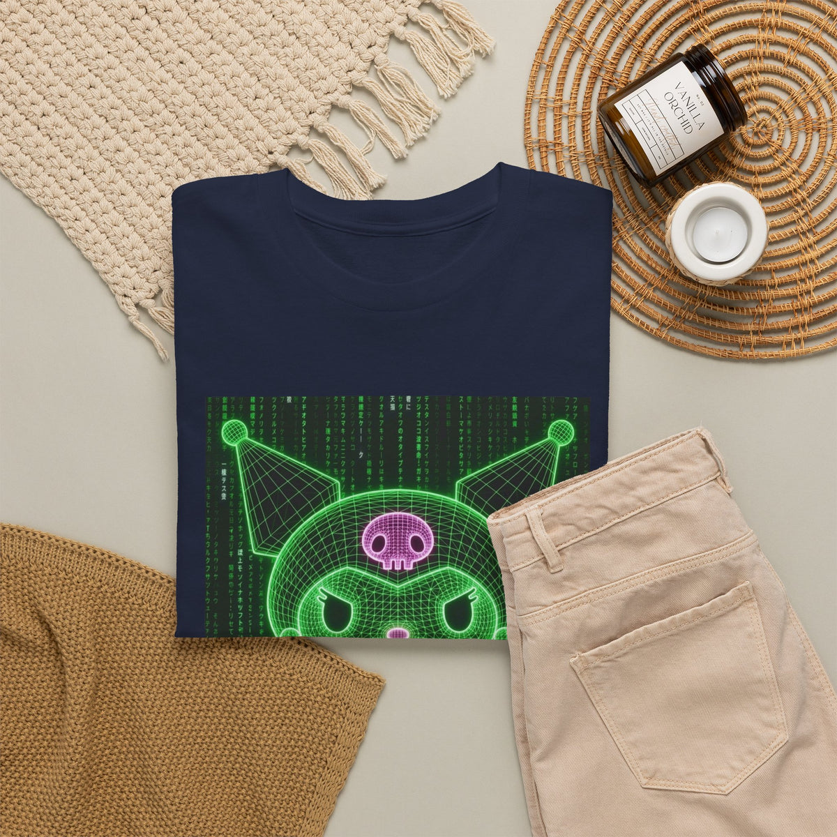 Wireframe Kuromi Flipping Off Tee