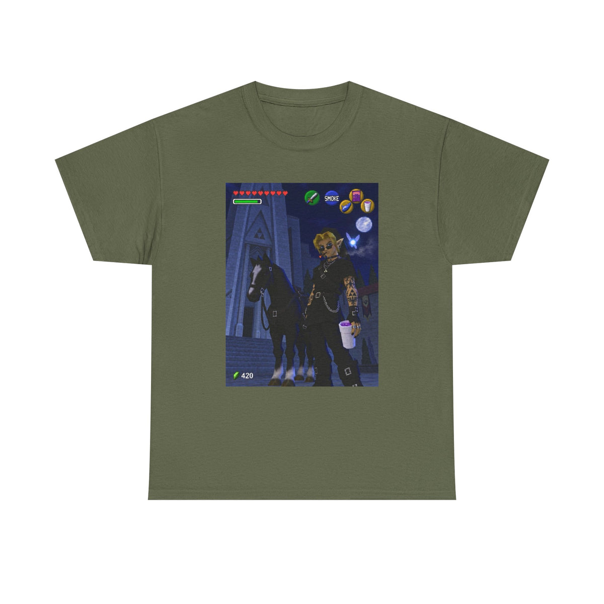 Goth Link Smoking With Epona Tee