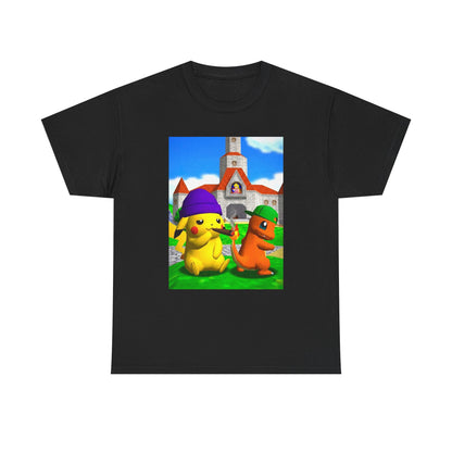 Pikachu And Charmander Chilling At Peach's Castle Tee