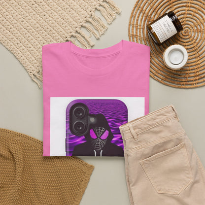 Pixelated Web-Slinger Holding Purple Drink Tee