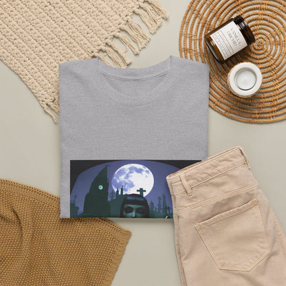 Goth Sim Smoking In Cemetery Moonlight Tee