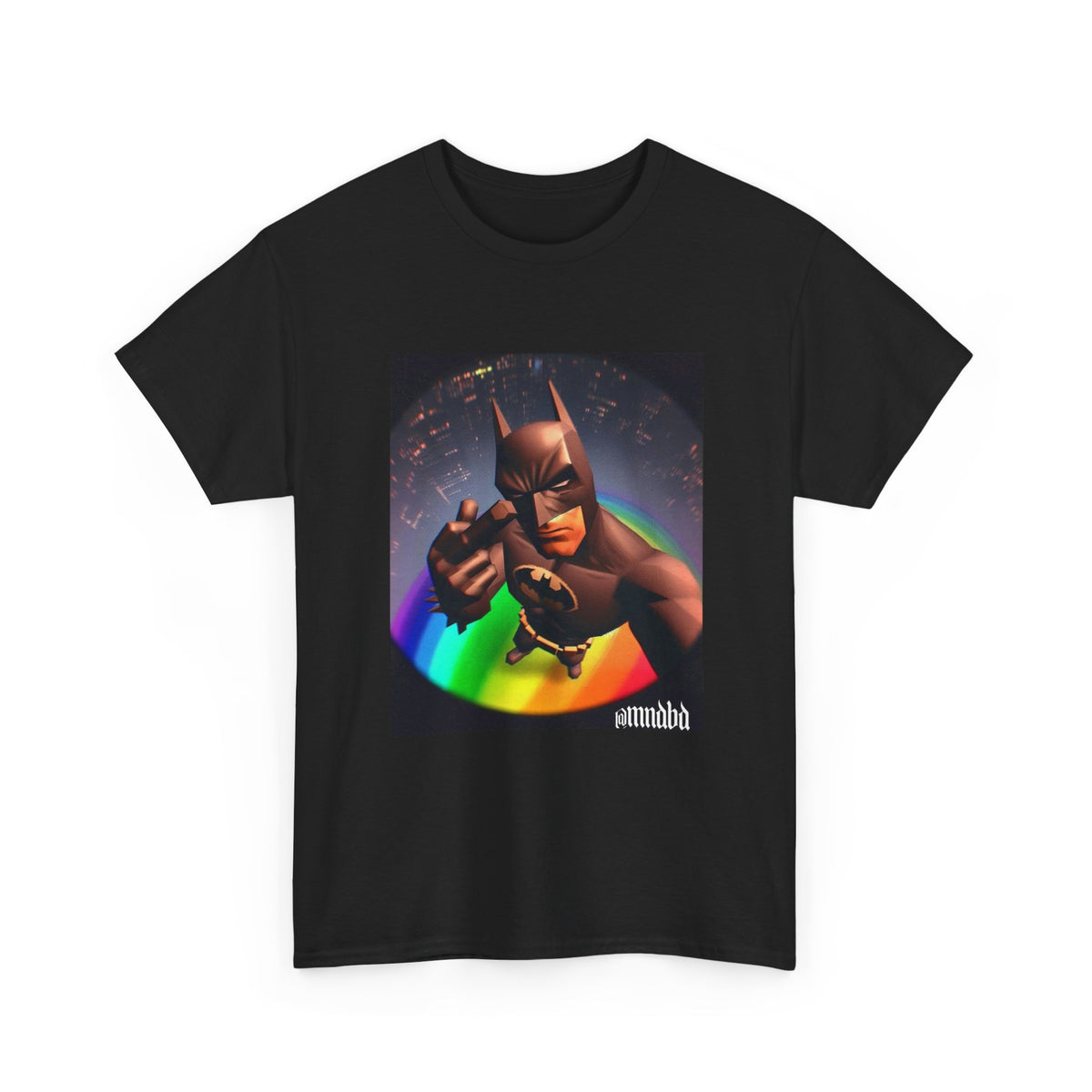 Batman Giving Finger Over Rainbow City