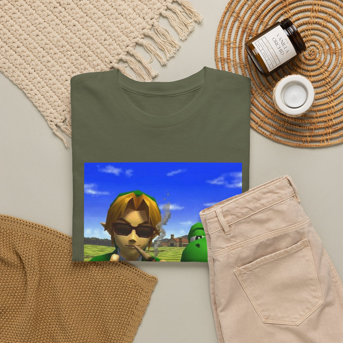 Link And Yoshi Flipping Off The World Tee